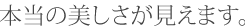 本当の美しさが見えます。